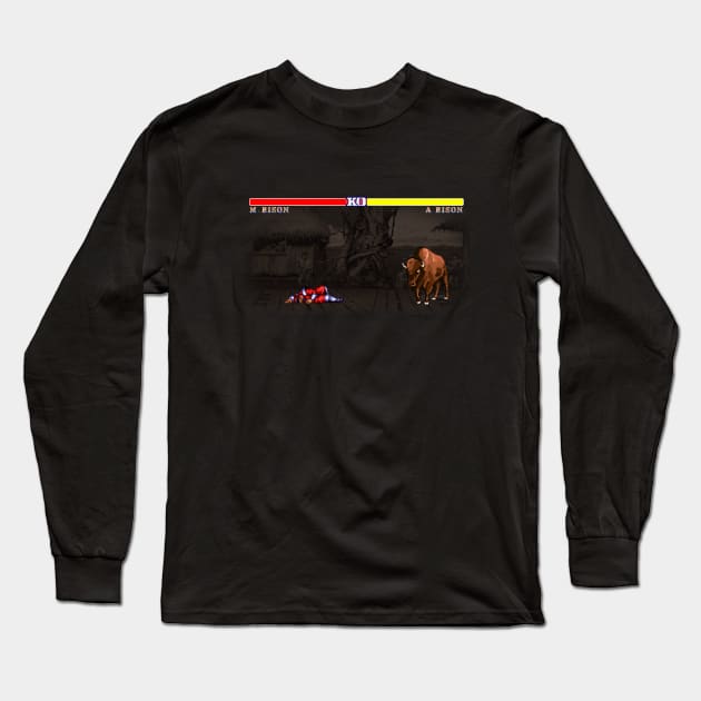 Bison Vs. Bison Long Sleeve T-Shirt by lwjones